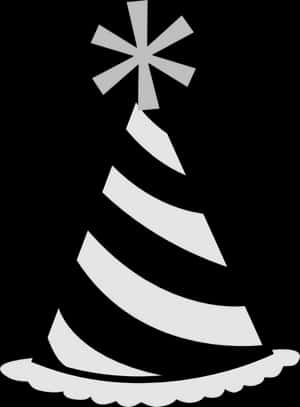 Monochrome Party Hat Graphic PNG image with transparent background