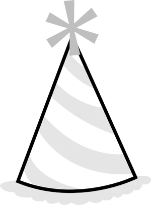Monochrome Party Hat Graphic PNG Image