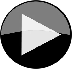 Monochrome Play Button Graphic PNG Image