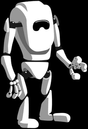 Monochrome Robot Illustration PNG with transparent background