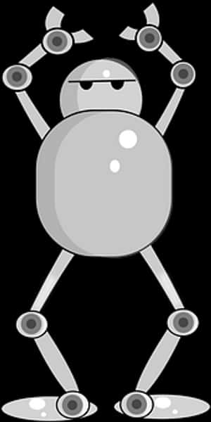 Monochrome Robot Illustration PNG with transparent background