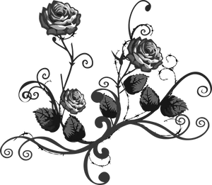 Monochrome Rose Vector Art PNG Image