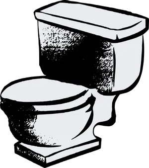 Monochrome Toilet Illustration PNG Image