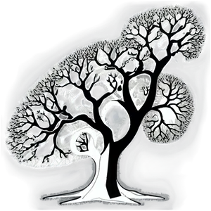 Monochrome Tree Art Png Buc38 PNG Image