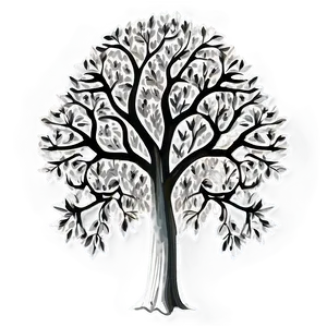 Monochrome Tree Art Png Dlf74 PNG Image