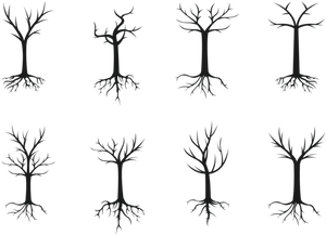 Monochrome_ Tree_ Silhouettes_ Pattern.jpg PNG Image