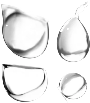 Monochrome Water Drops Collection PNG Image