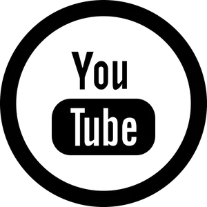 Monochrome_ You Tube_ Logo_ Outline PNG Image