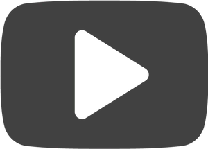 Monochrome You Tube Play Button PNG Image