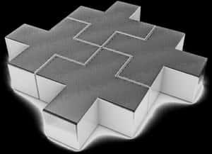 Monochrome3 D Puzzle Piece PNG image with transparent background