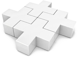 Monochrome3 D Puzzle Piece PNG Image