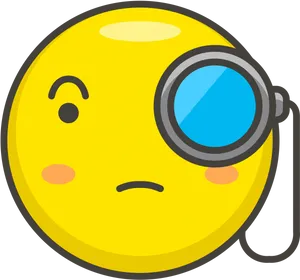 Monocle Emoji Expression PNG Image