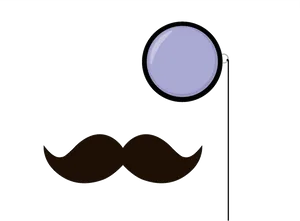 Monocleand Moustache Graphic PNG Image