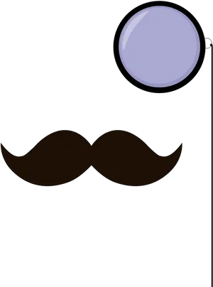 Monocleand Moustache Icon PNG Image