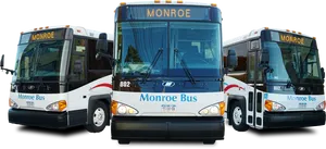 Monroe Bus Fleet Tour Transportation PNG Image