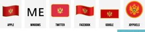 Montenegro Flag Emoji Variations PNG Image