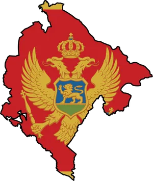 Montenegro Mapwith Coatof Arms PNG Image