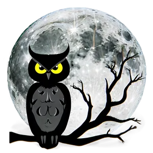 Moon And Owl Silhouette Png 92 PNG Image