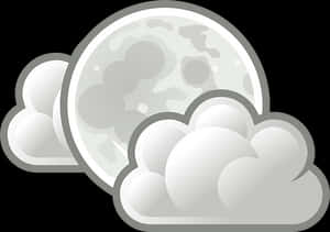 Moonand Clouds Vector Illustration PNG image with transparent background