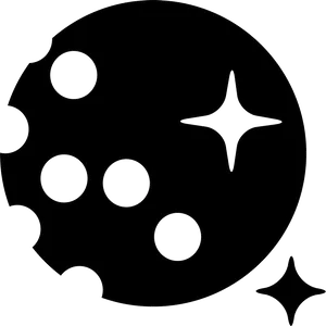 Moonand Stars Outline PNG Image