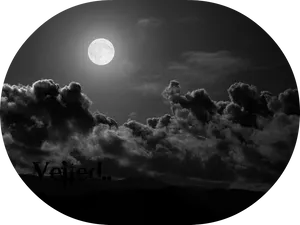 Moonlit Cloudscape Night Sky PNG Image