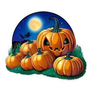 Moonlit Pumpkin Patch Field Png 06122024 PNG Image