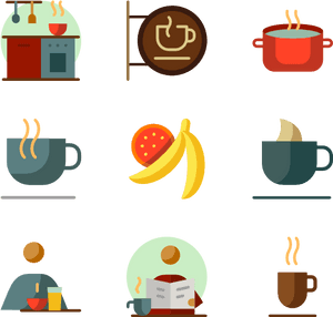 Icons Free Vector Coffee - Breakfast Icon Vector Png, Transparent Png PNG image with transparent background