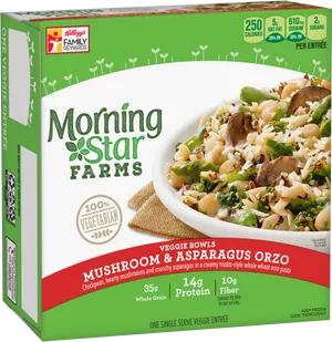 Morning Star Farms Mushroom Asparagus Orzo Veggie Bowl PNG Image