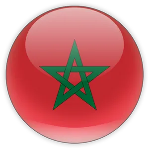 Moroccan_ Flag_ Glossy_ Button PNG Image