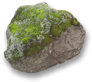 Mossy Boulder Isolatedon Black PNG Image