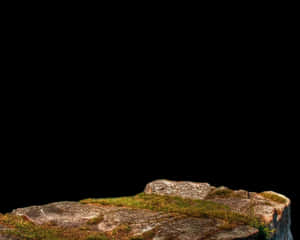 Mossy Rock Cliff Edge PNG image with transparent background