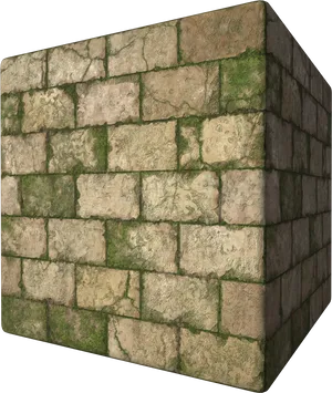 Mossy Stone Texture Corner PNG Image