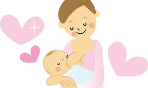 Mother Child Breastfeeding Illustration PNG Image