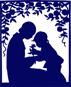 Mother Child Silhouette Affection PNG Image