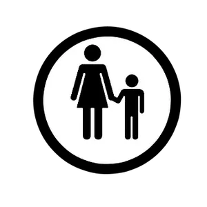 Mother Child Silhouette Icon PNG Image