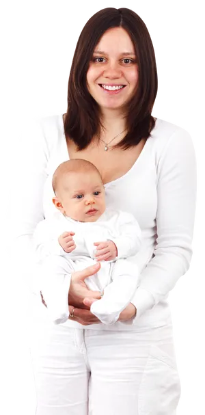 Mother Holding Newborn Baby PNG Image