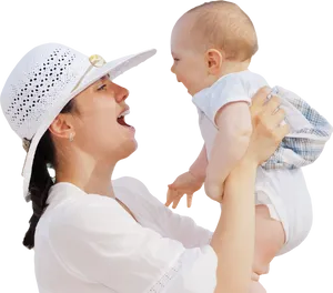 Motherand Baby Bonding Moment PNG Image