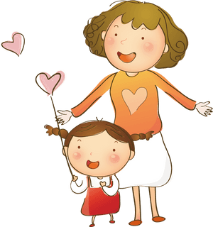 Psd Happy Mother Day Cartoon Png, Transparent Png PNG image with transparent background