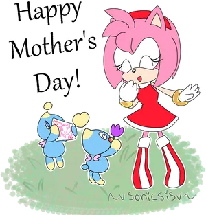 Mothers Day Celebrationwith Sonic Characters PNG Image