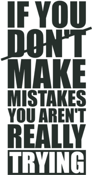 Motivational Mistakes Quote PNG image with transparent background