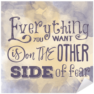 Motivational Quote Overcoming Fear PNG image with transparent background