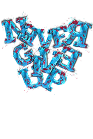Motivational Sports Mantra Never Give Up PNG Image
