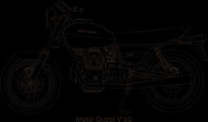 Moto Guzzi V50 Outline Drawing PNG with transparent background