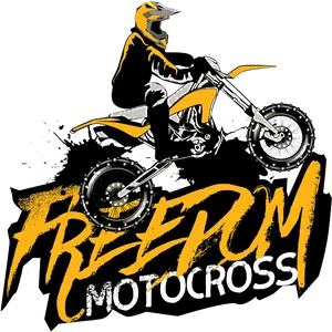 Motocross Freedom Rider Graphic PNG Image