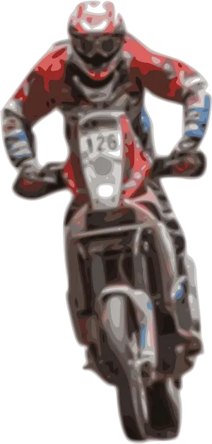 Motocross Rider Action Pose PNG Image