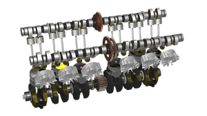 Motorcycle Engine Camshaftand Pistons PNG Image