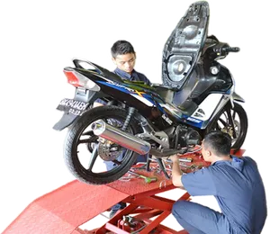 Motorcycle Maintenance Session PNG Image