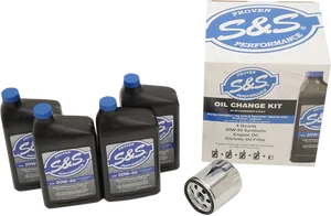 Motorcycle Oil Change Kit Display PNG Image