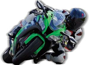 Motorcycle Racerin Action PNG Image