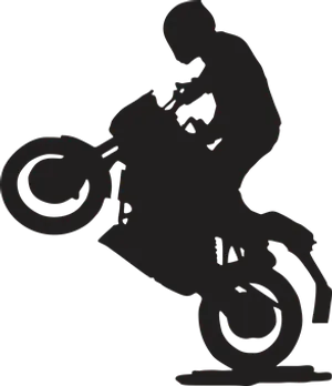 Motorcycle Stunt Silhouette PNG Image